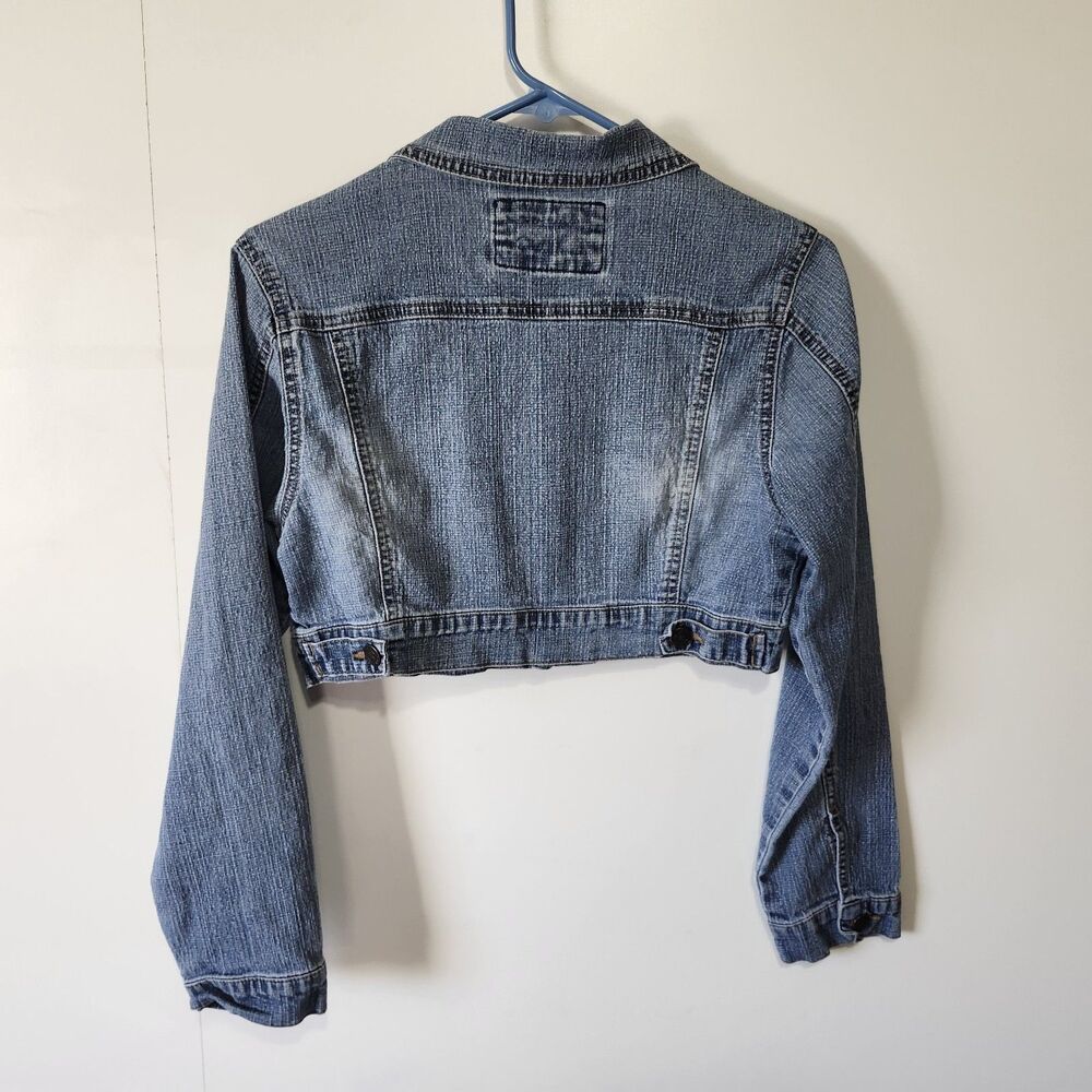 Star Jacket Juniors M Cropped Denim Blue Jean Jacket Casual Y2K Style - Picture 2 of 9